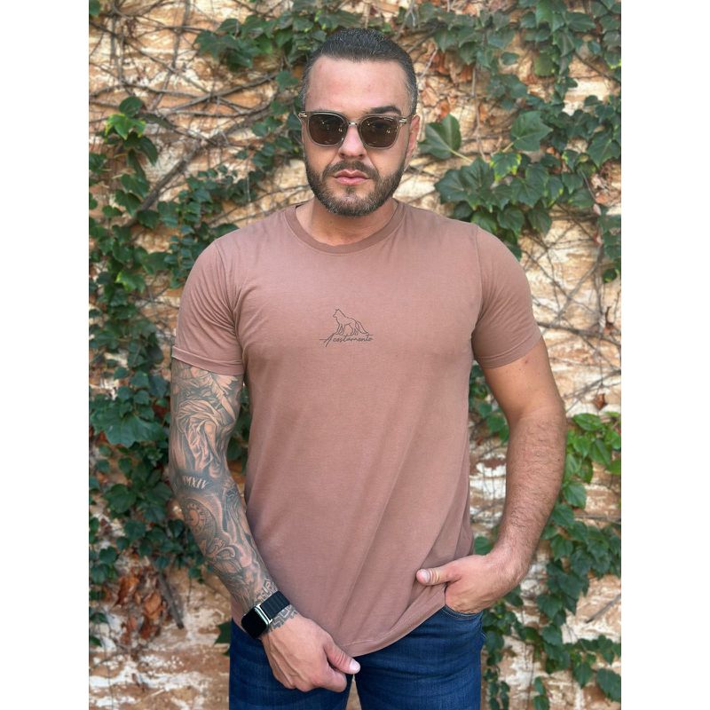 Camiseta ACT Marrom DFC - 5482 - PORTAL DROP - ATACADO