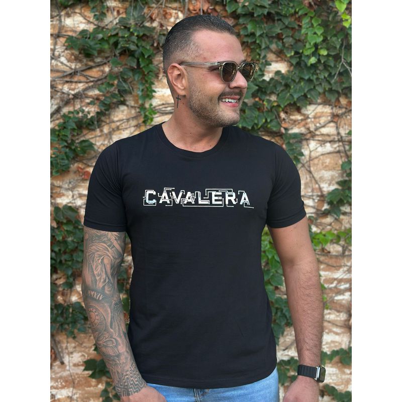 Camiseta Cavalera Preto DFC - 5520 - PORTAL DROP - ATACADO
