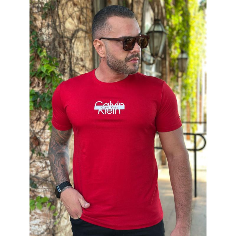 Camiseta CK Vermelho - A-5548 - PORTAL DROP - ATACADO