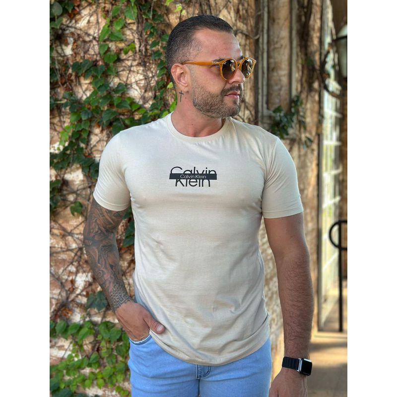 Camiseta CK Caqui - A-5549 - PORTAL DROP - ATACADO