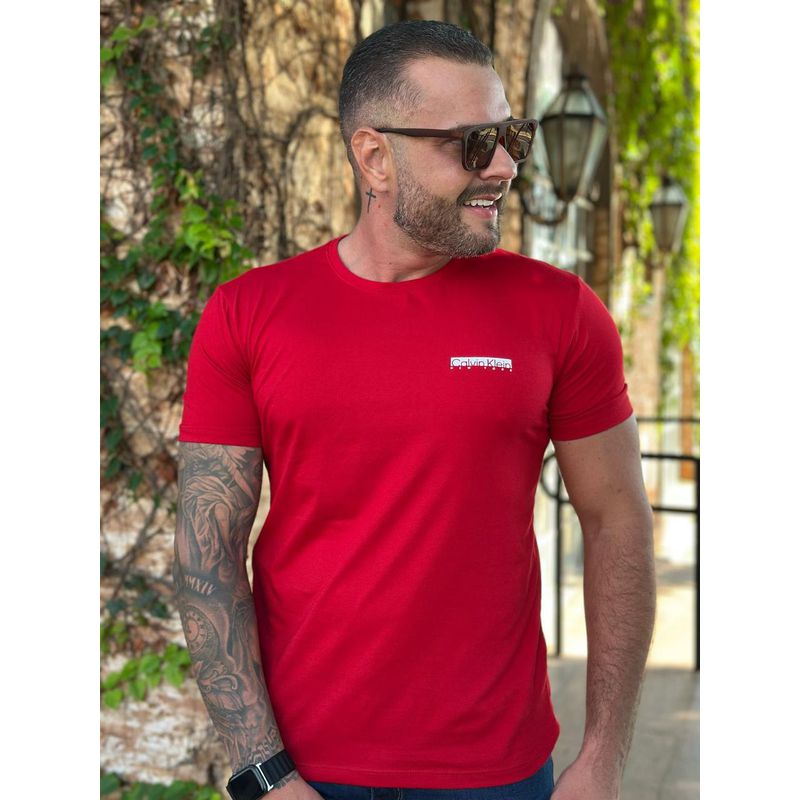 Camiseta CK Vermelho - A-5551 - PORTAL DROP - ATACADO