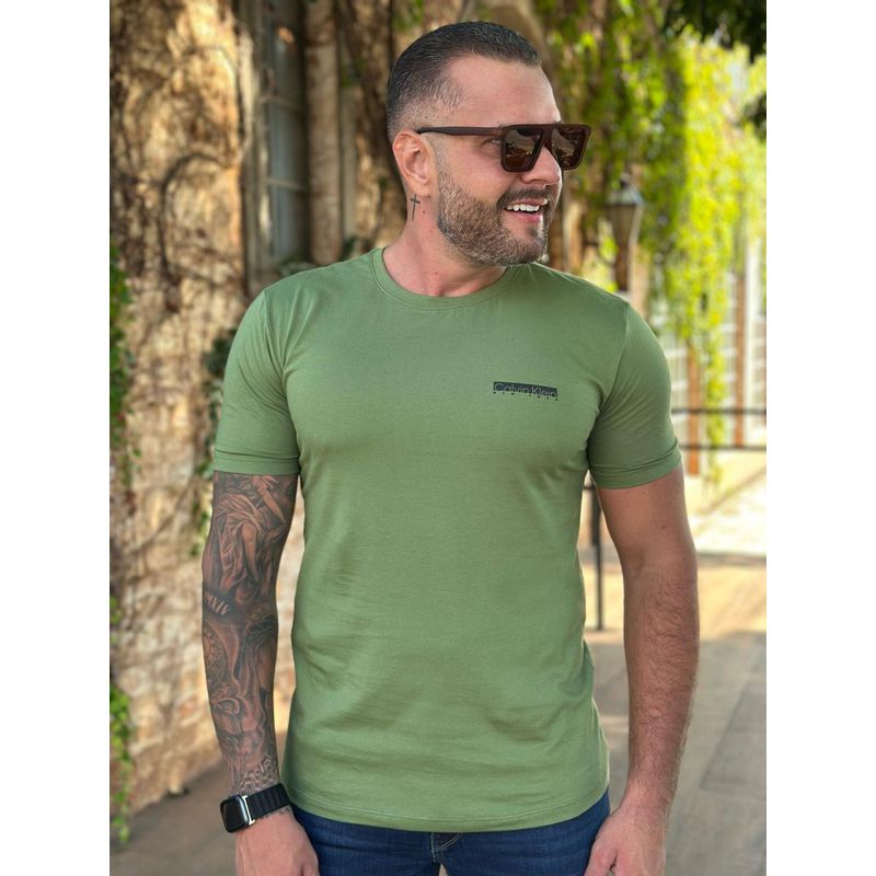 Camiseta CK Verde - A-5554 - PORTAL DROP - ATACADO