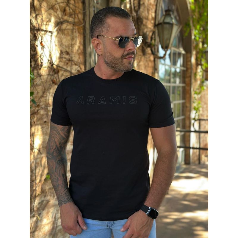 Camiseta Aramis Preto - A-5562 - PORTAL DROP - ATACADO