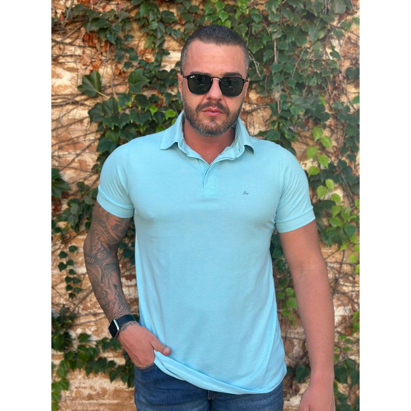 Polo Aramis Azul - A-5607 - PORTAL DROP - ATACADO