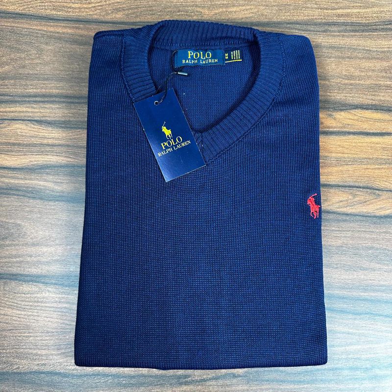Suéter PRL Gola V Azul - 5709 - PORTAL DROP - ATACADO