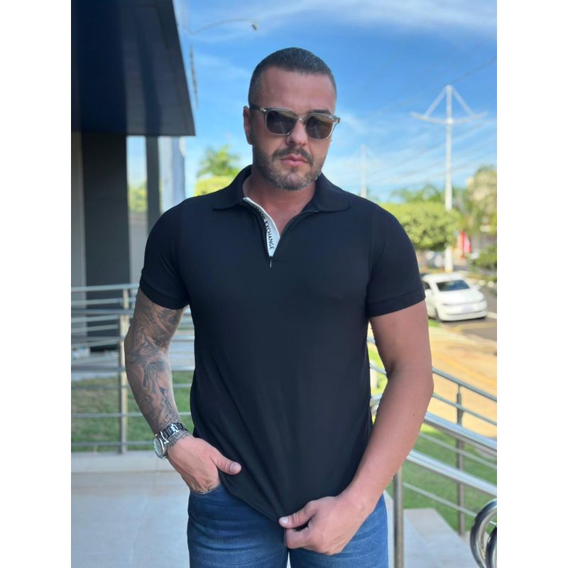 Polo Armani Preto. - A-5778 - PORTAL DROP - ATACADO