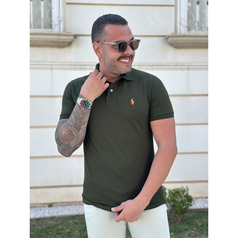 Polo PRL Verde Militar - A-5798 - PORTAL DROP - ATACADO