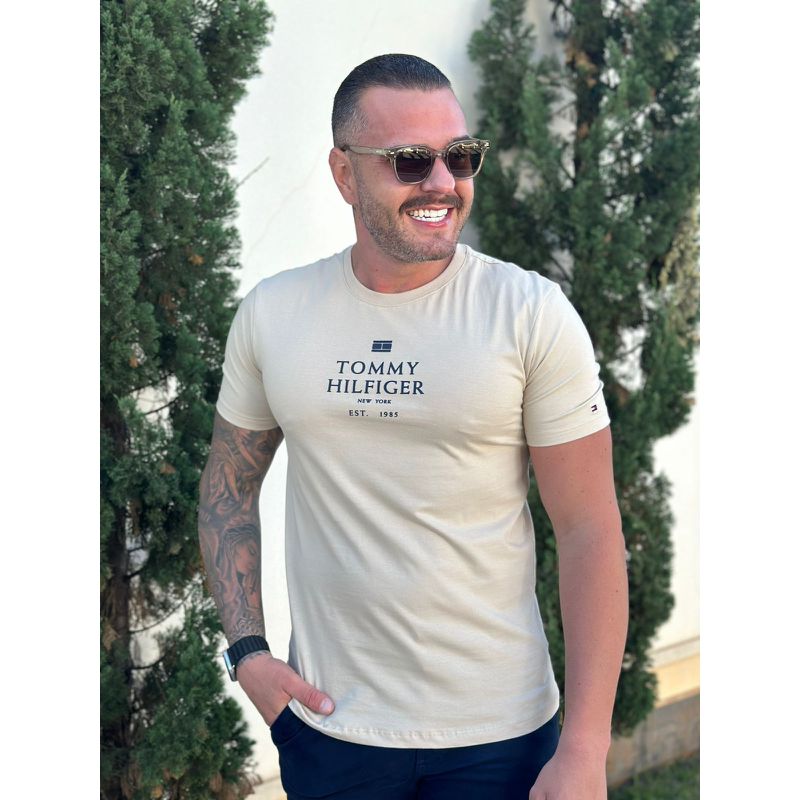 Camiseta TH Caqui - A-5831 - PORTAL DROP - ATACADO