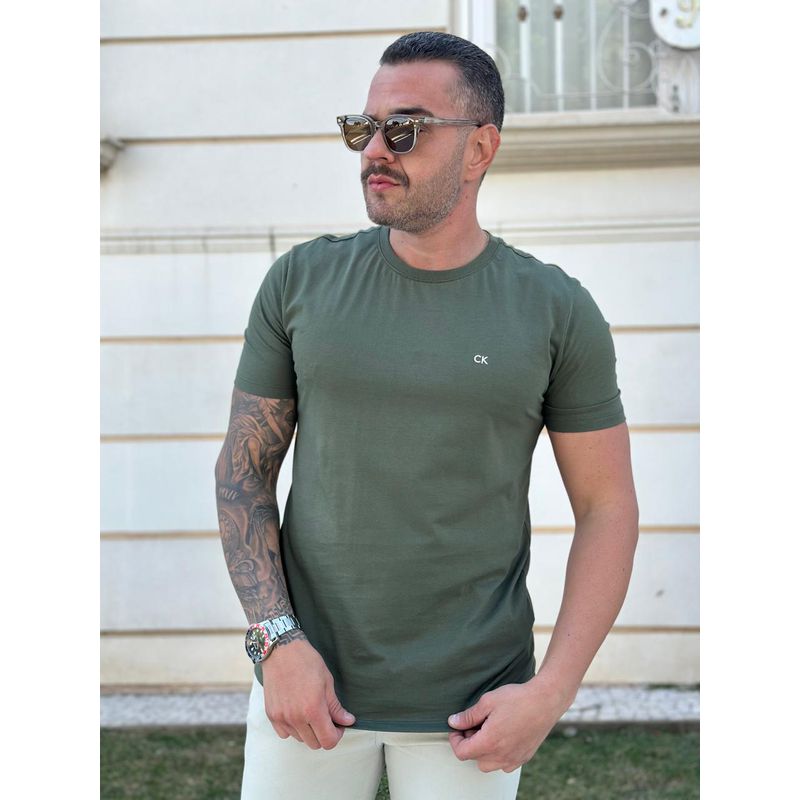 Camiseta CK Verde - A-5861 - PORTAL DROP - ATACADO
