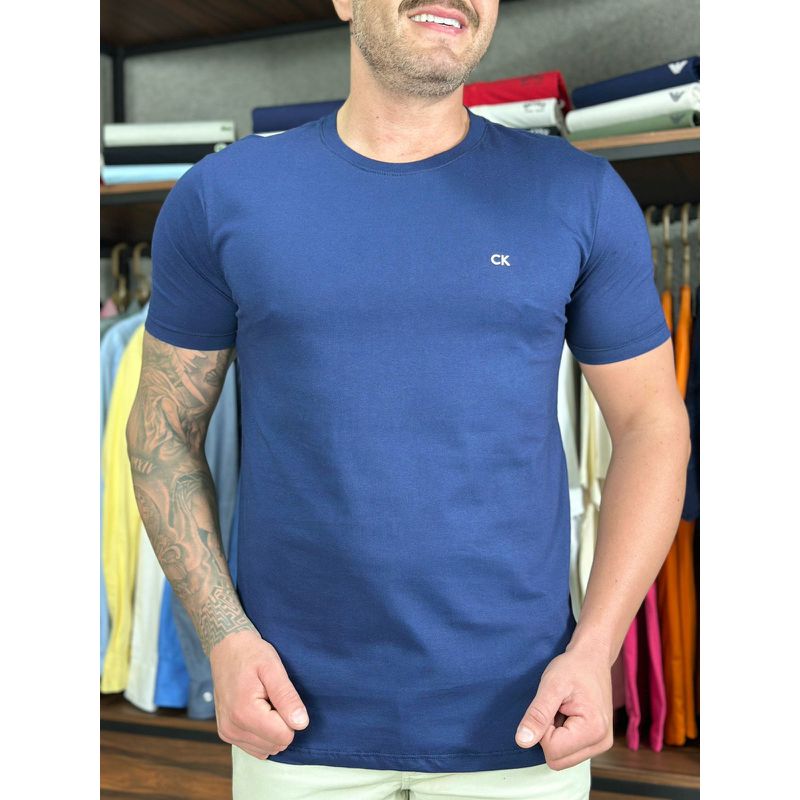 Camiseta CK Azul - A-5864 - PORTAL DROP - ATACADO