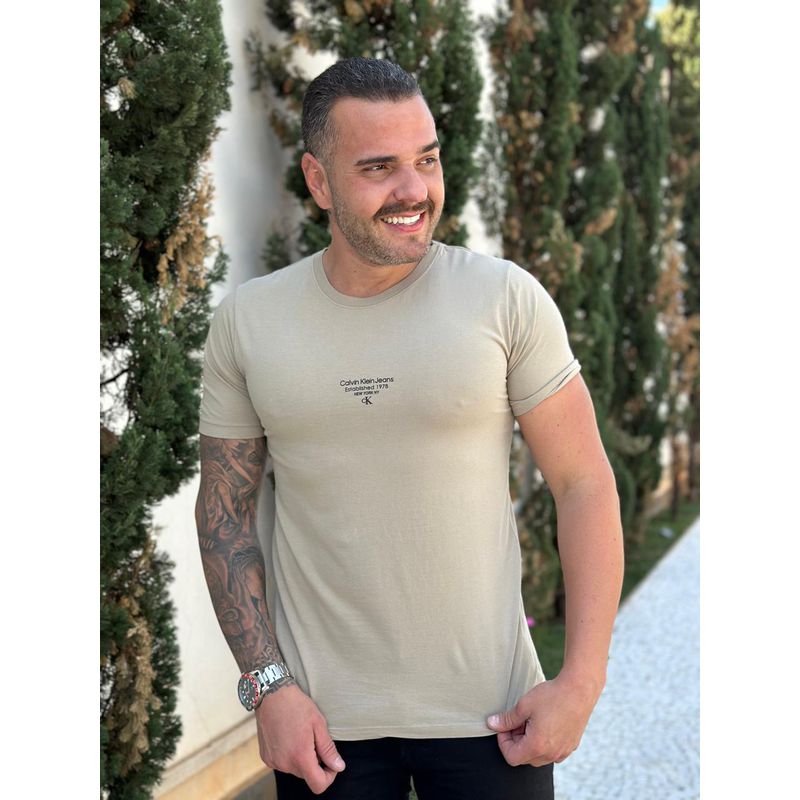 Camiseta CK Bege DFC - 5890 - PORTAL DROP - ATACADO