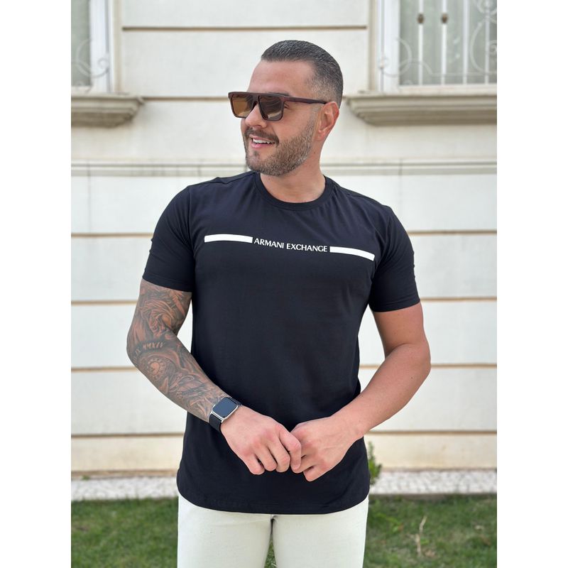 Camiseta Armani Preto - A-5960 - PORTAL DROP - ATACADO
