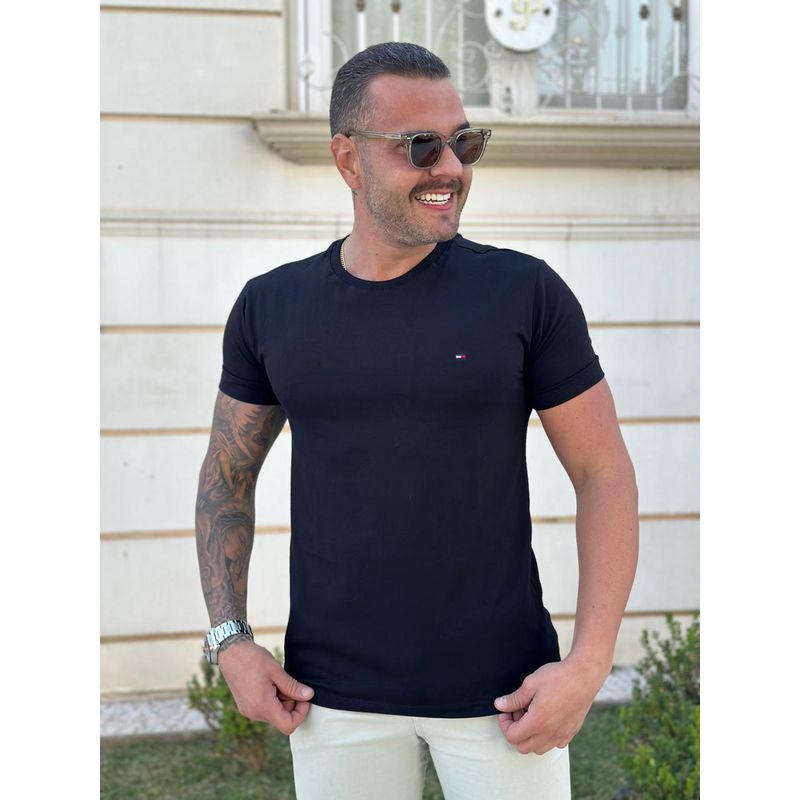Camiseta TH Preto - A-6043 - PORTAL DROP - ATACADO