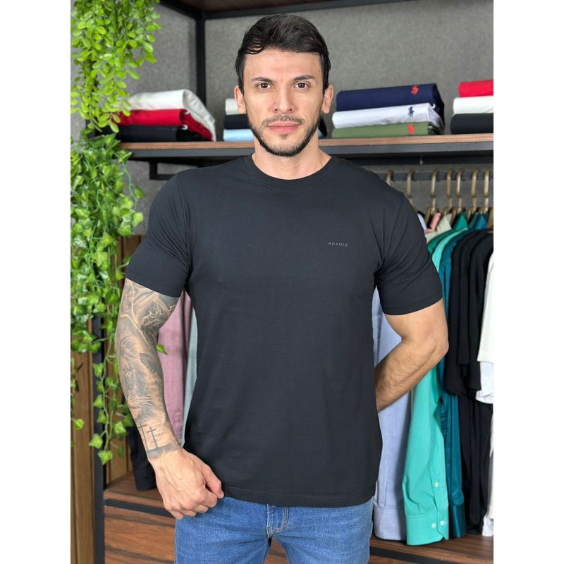 Camiseta Aramis Preto - C-6107 - PORTAL DROP - ATACADO