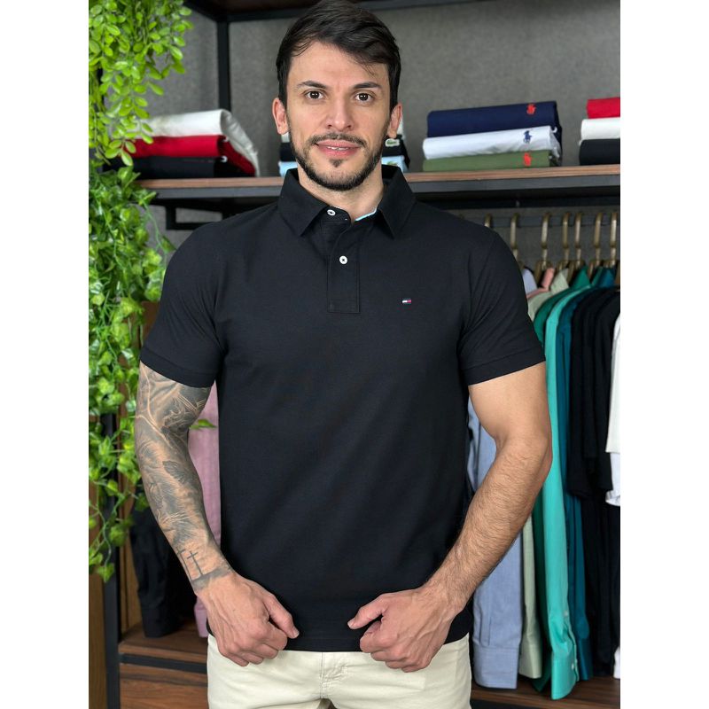 Polo TH Preto - A-6114 - PORTAL DROP - ATACADO