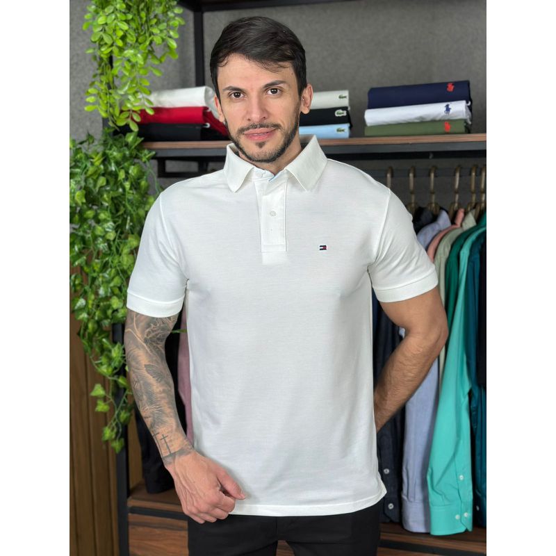 Polo TH Branco - A-6118 - PORTAL DROP - ATACADO