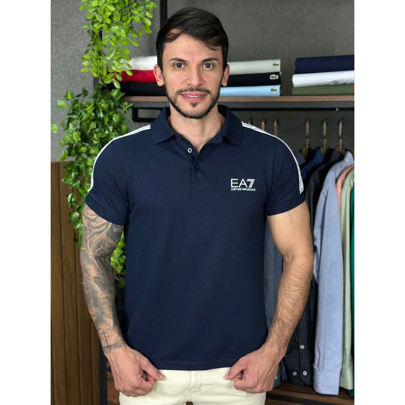 Polo Armani Azul - A-6121 - PORTAL DROP - ATACADO