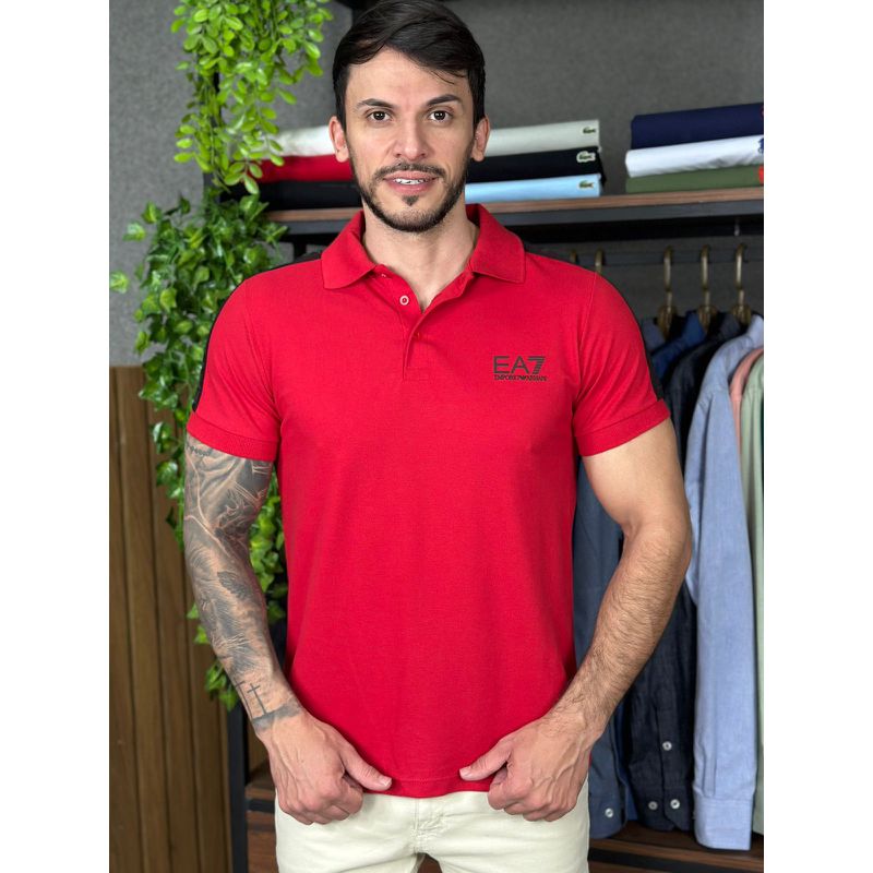 Polo Armani Vermelho - A-6122 - PORTAL DROP - ATACADO