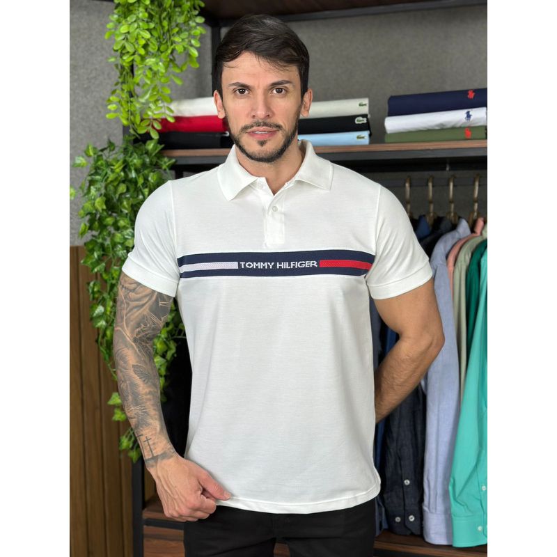 Polo TH Branco - A-6130 - PORTAL DROP - ATACADO