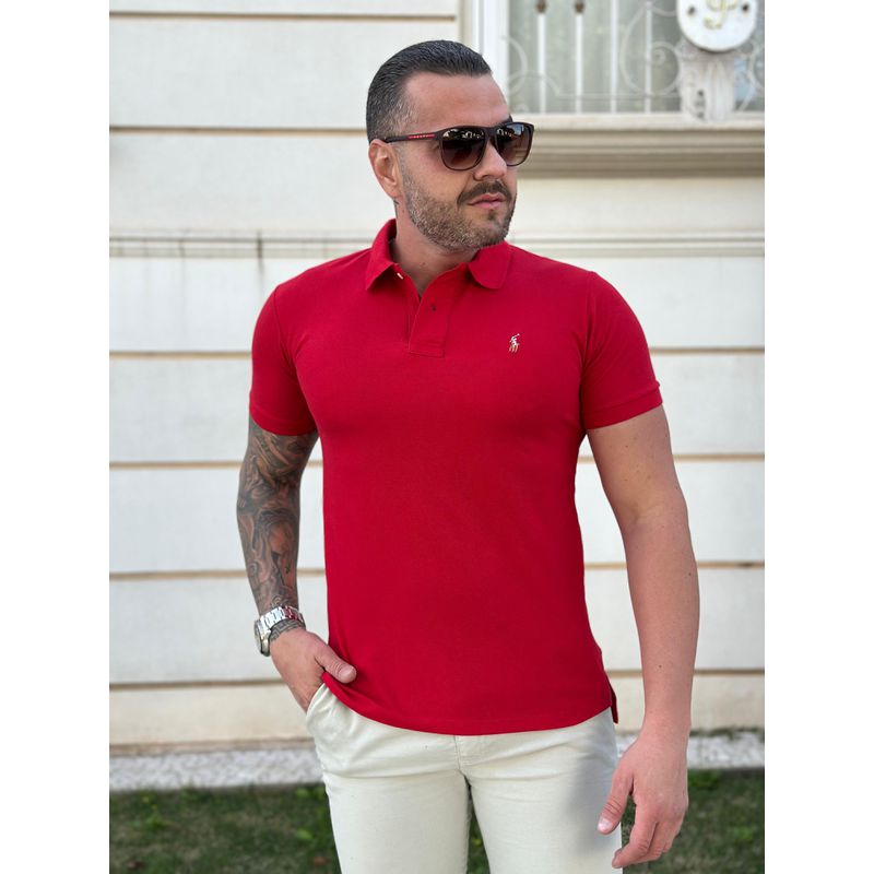 Polo PRL Vermelho - A-6140 - PORTAL DROP - ATACADO