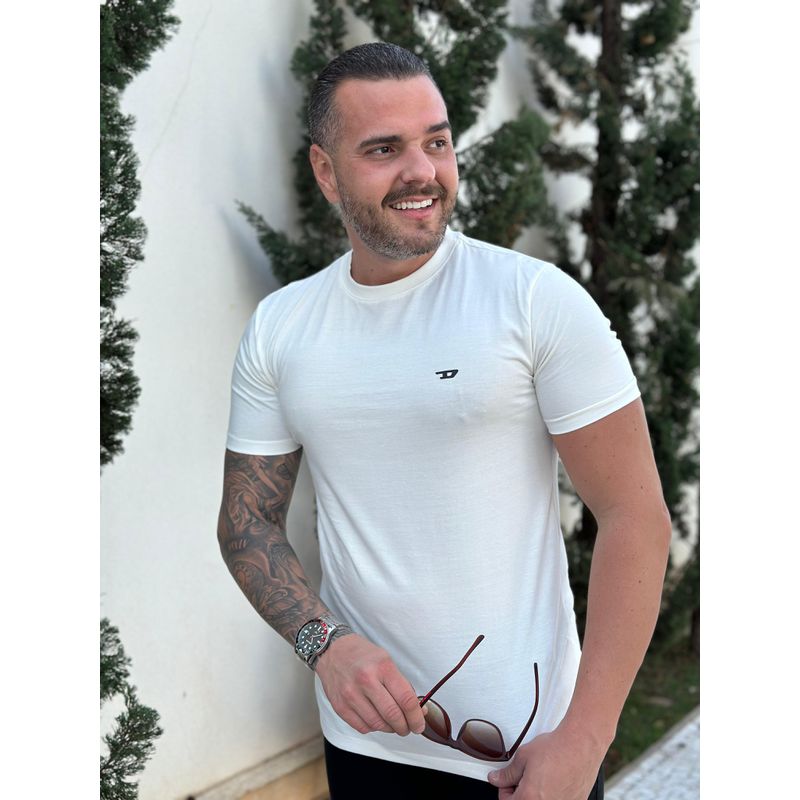 Camiseta Diesel Branco - A-6152 - PORTAL DROP - ATACADO