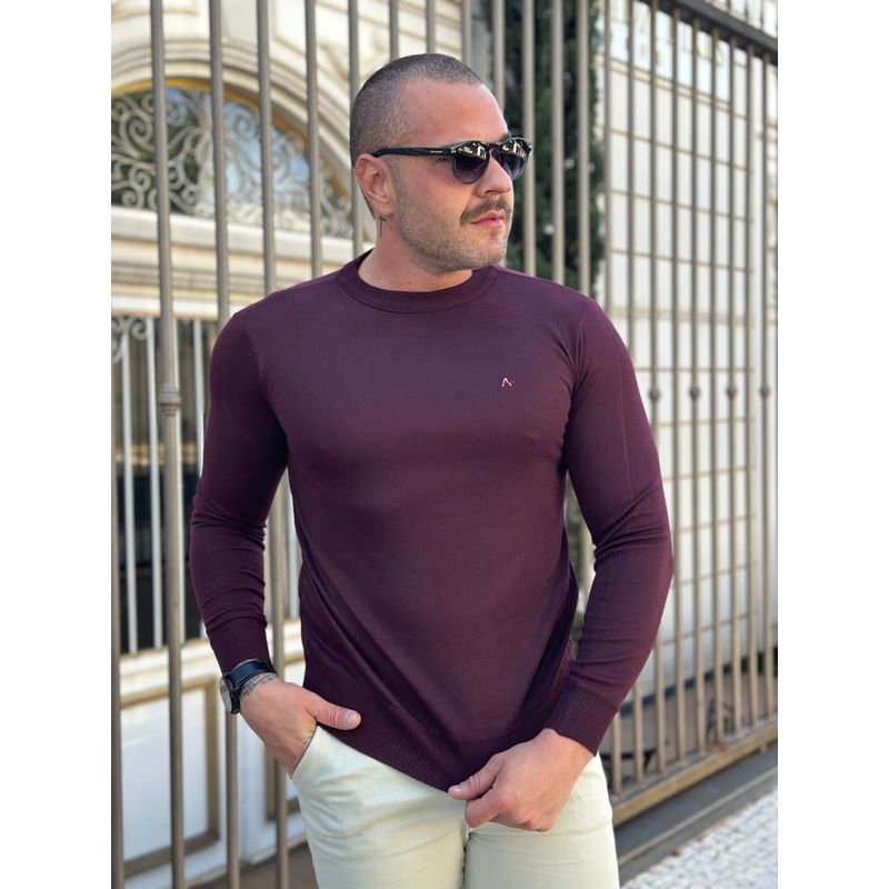 Suéter Aramis Vinho - 6176 - PORTAL DROP - ATACADO