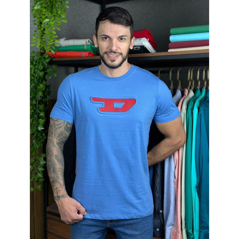 Camiseta Diesel Azul. - C-6239 - PORTAL DROP - ATACADO
