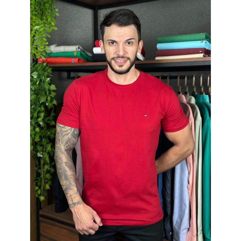 Camiseta TH Vermelho. - A-6464 - PORTAL DROP - ATACADO