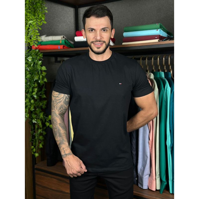 Camiseta TH Preto. - A-6465 - PORTAL DROP - ATACADO