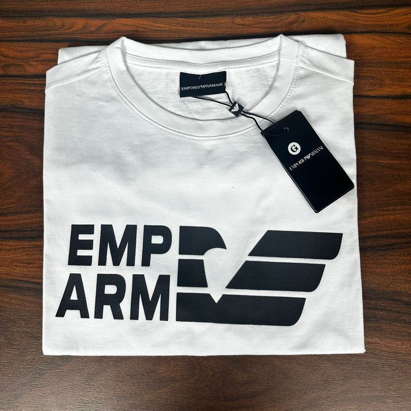 Camiseta Armani Branco. - B-6512 - PORTAL DROP - ATACADO
