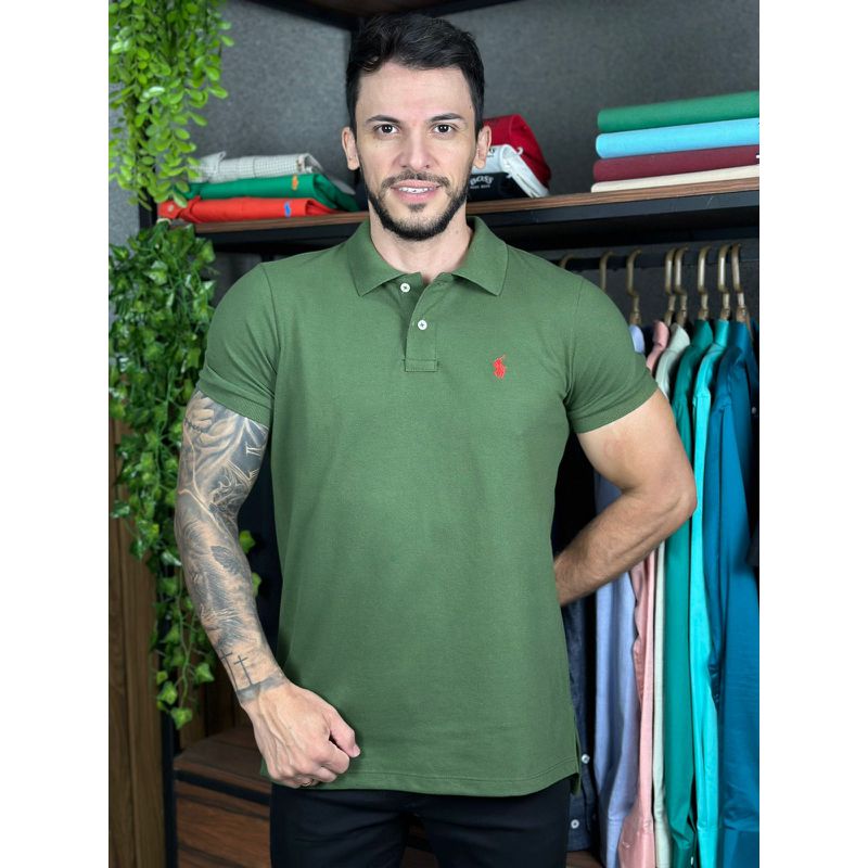Polo PRL Verde - A-6518 - PORTAL DROP - ATACADO