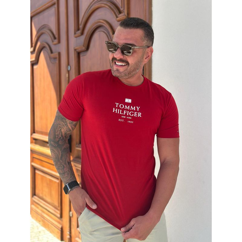 Camiseta TH Vermelho.⚫ - A-6522 - PORTAL DROP - ATACADO