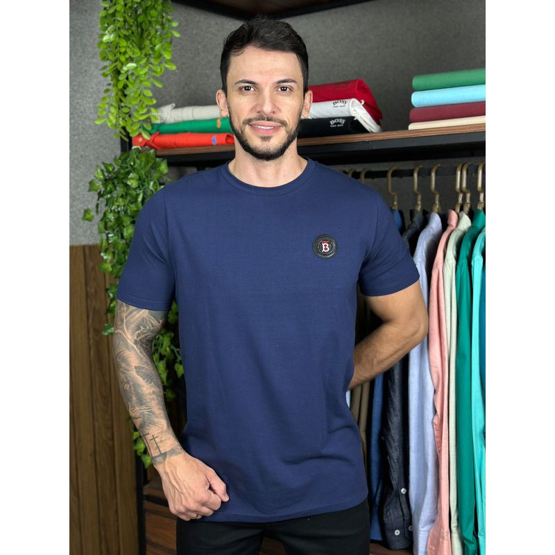 Camiseta Burberry Azul. - B-6614 - PORTAL DROP - ATACADO