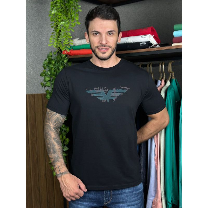 Camiseta Ellus Preto DFC - 6667 - PORTAL DROP - ATACADO