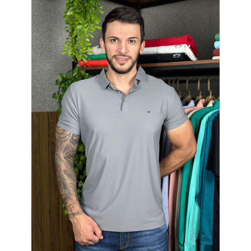 Polo TH Cinza. - A-6683 - PORTAL DROP - ATACADO