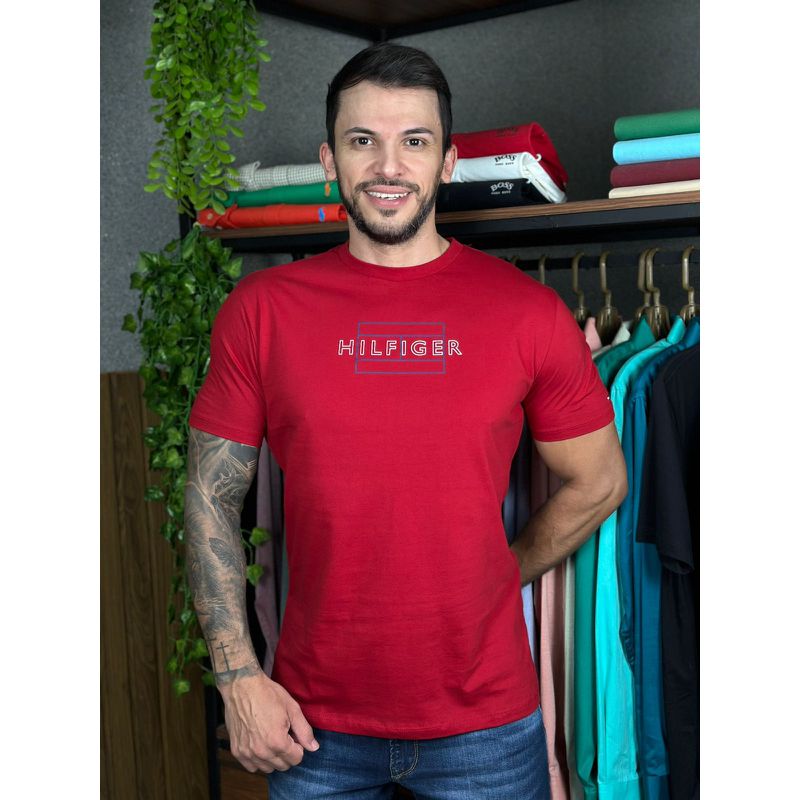 Camiseta TH Vermelho. - A-6692 - PORTAL DROP - ATACADO