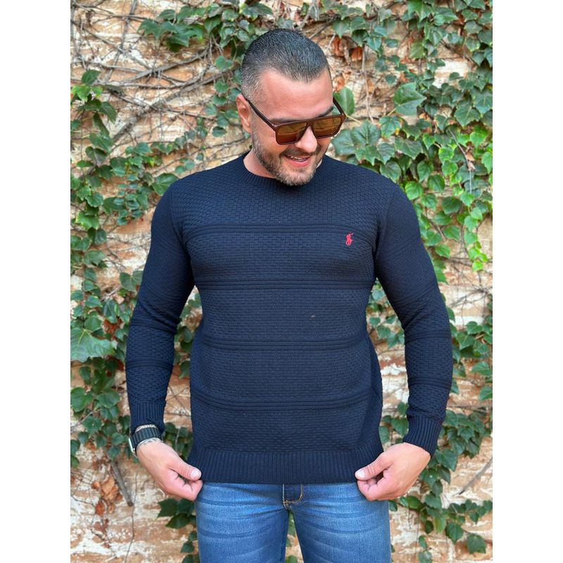 Suéter PRL Azul. - 6831 - PORTAL DROP - ATACADO