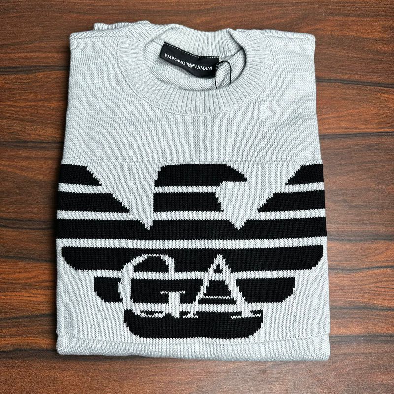 Suéter Armani Cinza. - 6856 - PORTAL DROP - ATACADO