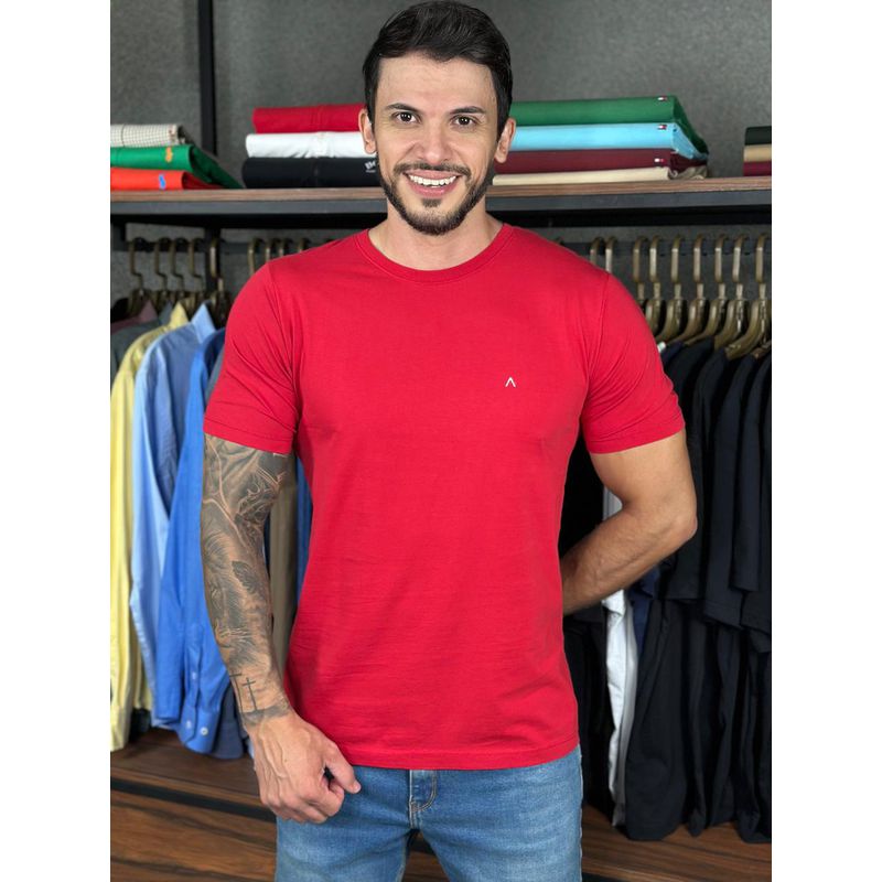 Camiseta Aramis Vermelho. - C-6908 - PORTAL DROP - ATACADO