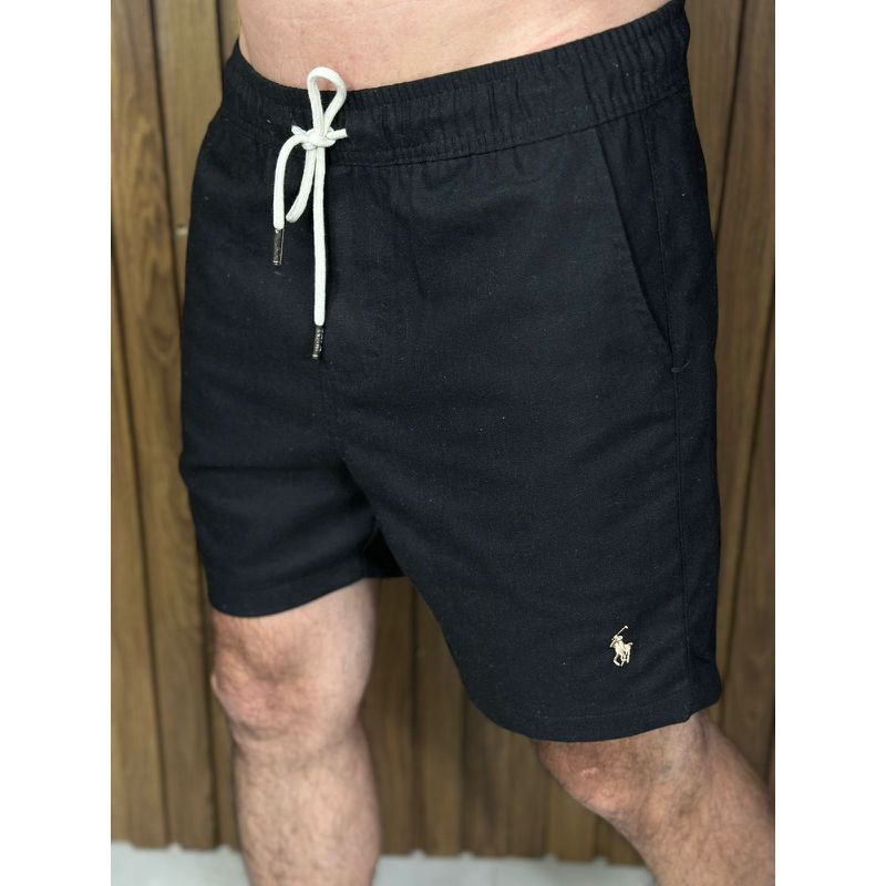 Bermuda Linho Peruano PRL Preto. - 6923 - PORTAL DROP - ATACADO