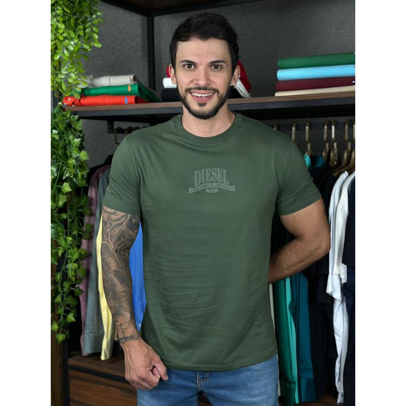 Camiseta Diesel Verde. - A-6958 - PORTAL DROP - ATACADO