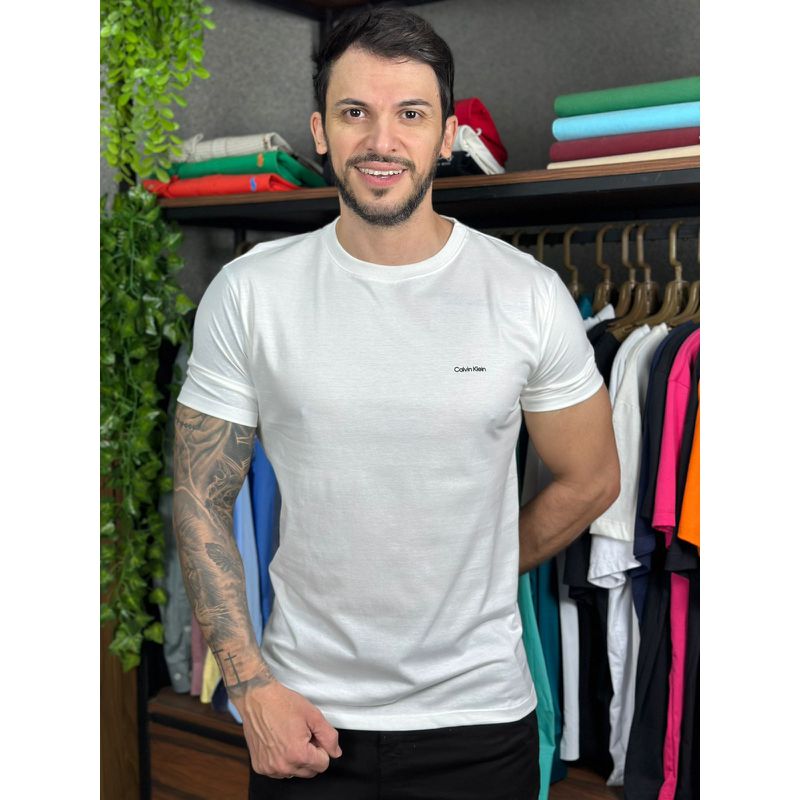 Camiseta CK Branco - A-7035 - PORTAL DROP - ATACADO