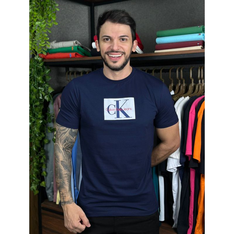 Camiseta CK Azul - A-7039 - PORTAL DROP - ATACADO