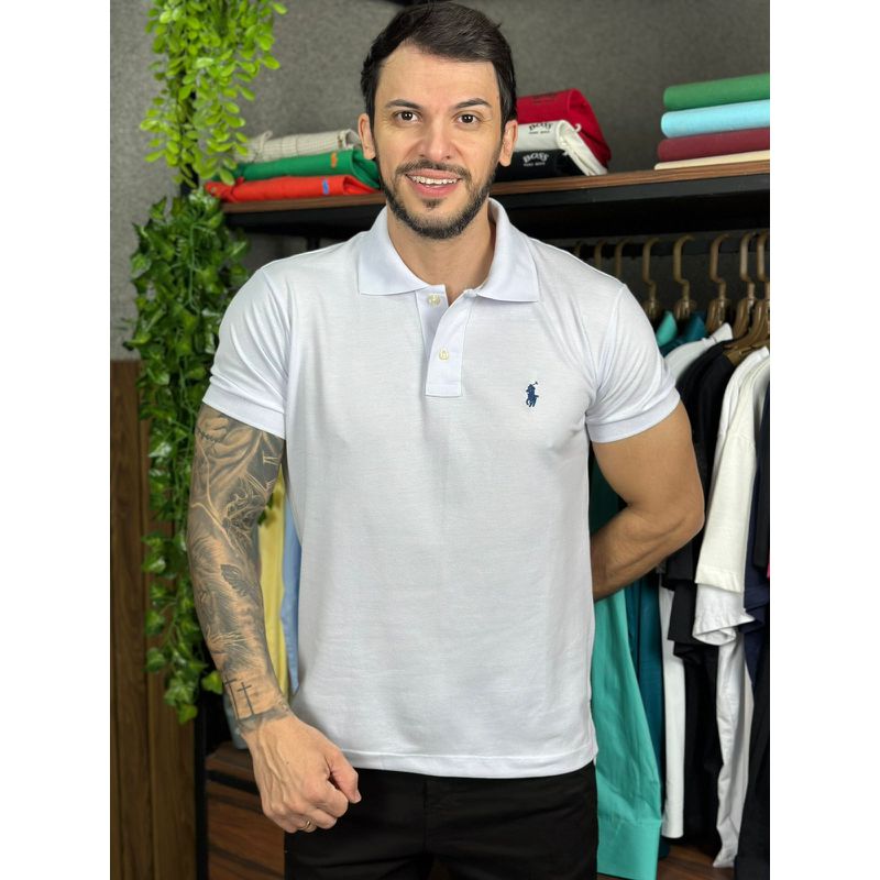 Polo PRL Branco - A-7050 - PORTAL DROP - ATACADO