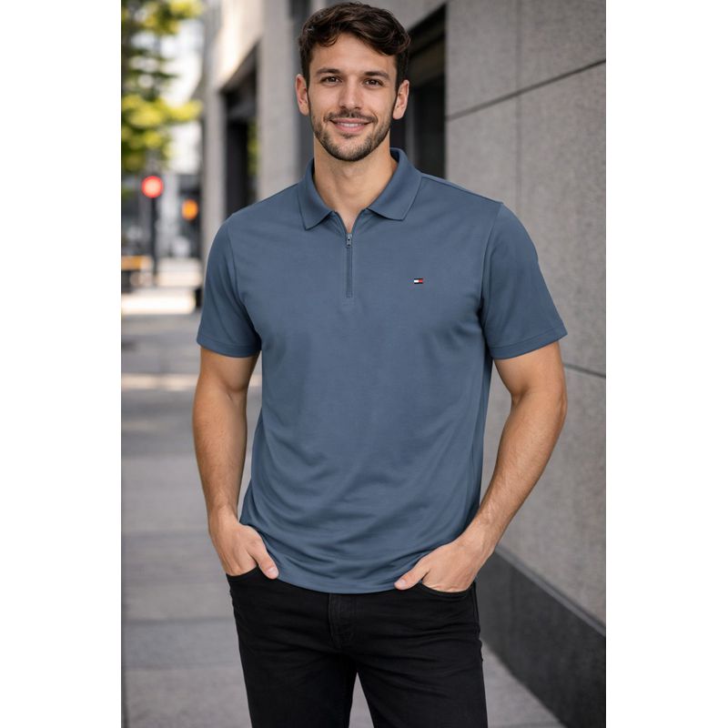 Polo Poliamida TH Chumbo - A-7061 - PORTAL DROP - ATACADO