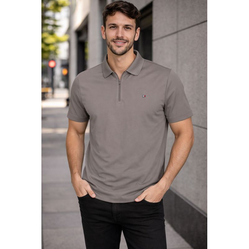 Polo Poliamida TH Marrom - A-7064 - PORTAL DROP - ATACADO