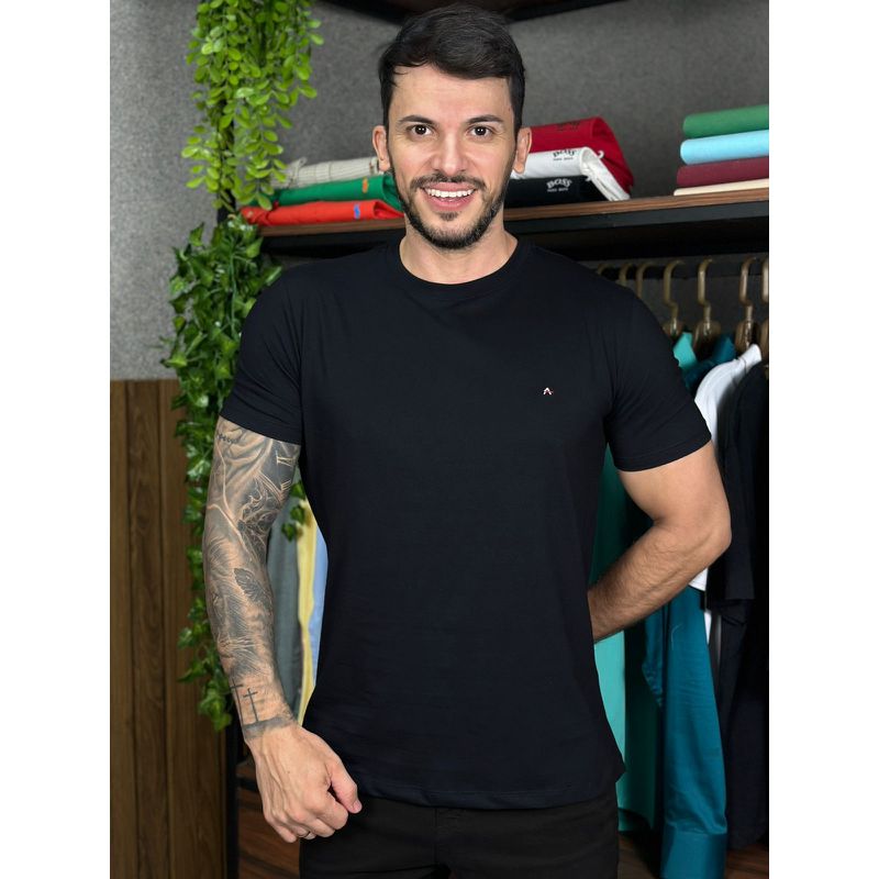 Camiseta Aramis Preto - A-7113 - PORTAL DROP - ATACADO