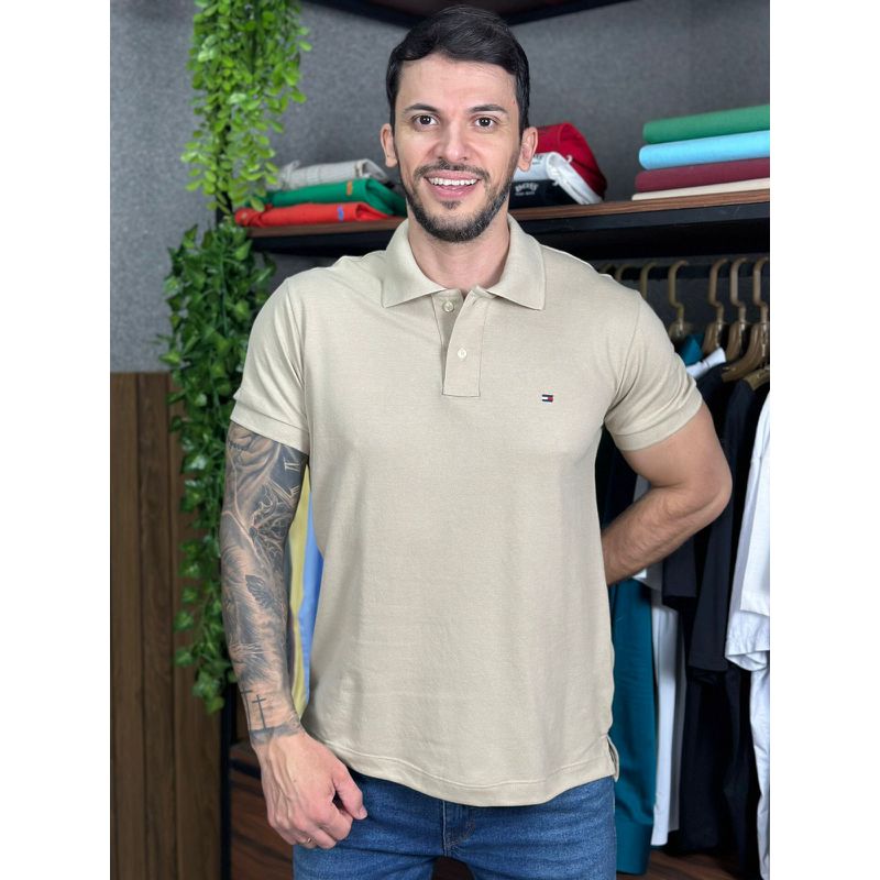 Polo TH Creme - A-7137 - PORTAL DROP - ATACADO
