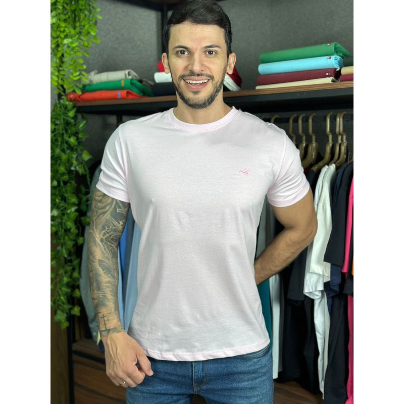 Camiseta Brooksfield Rosa - C-7153 - PORTAL DROP - ATACADO