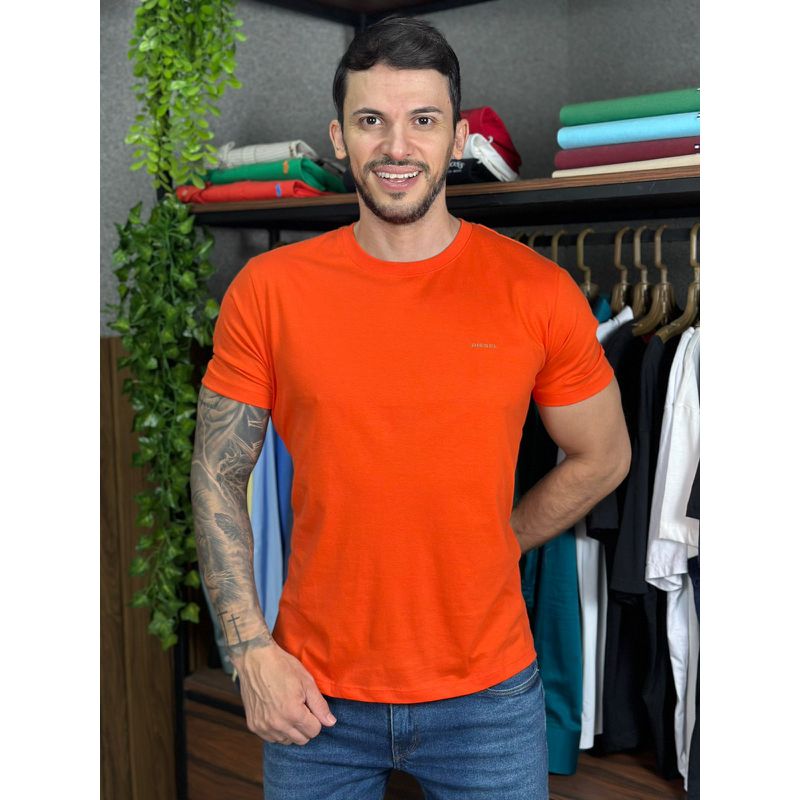 Camiseta Diesel Laranja - C-7182 - PORTAL DROP - ATACADO